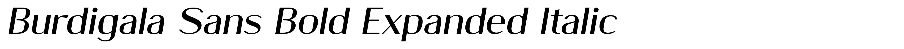 Burdigala Sans Bold Expanded Italic